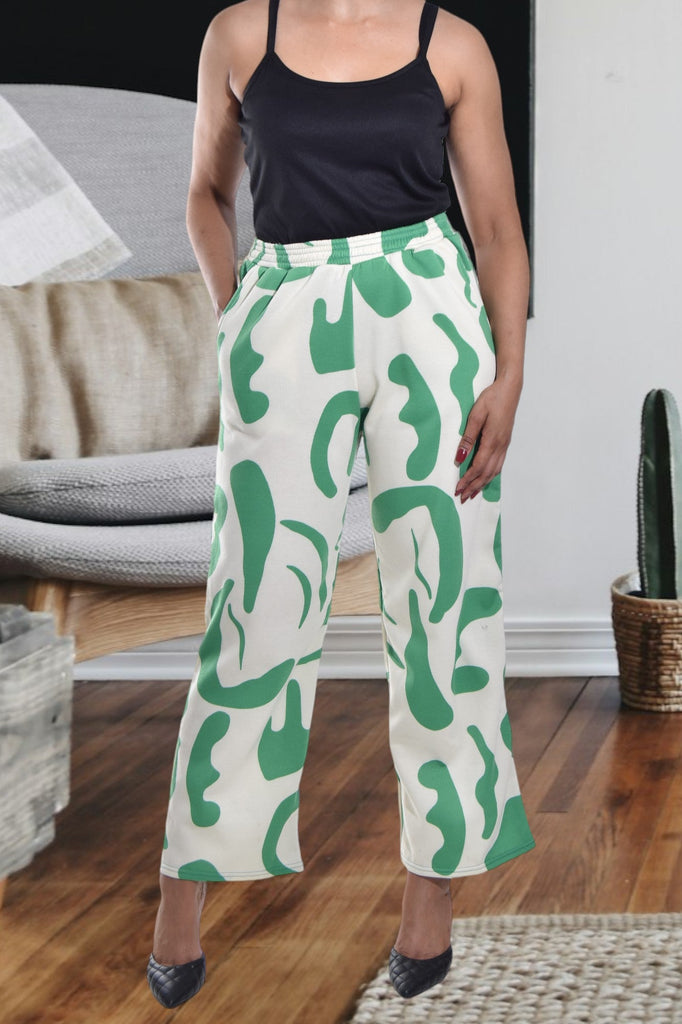 Green Swirl Print Pocket Pants - StylePhase SA