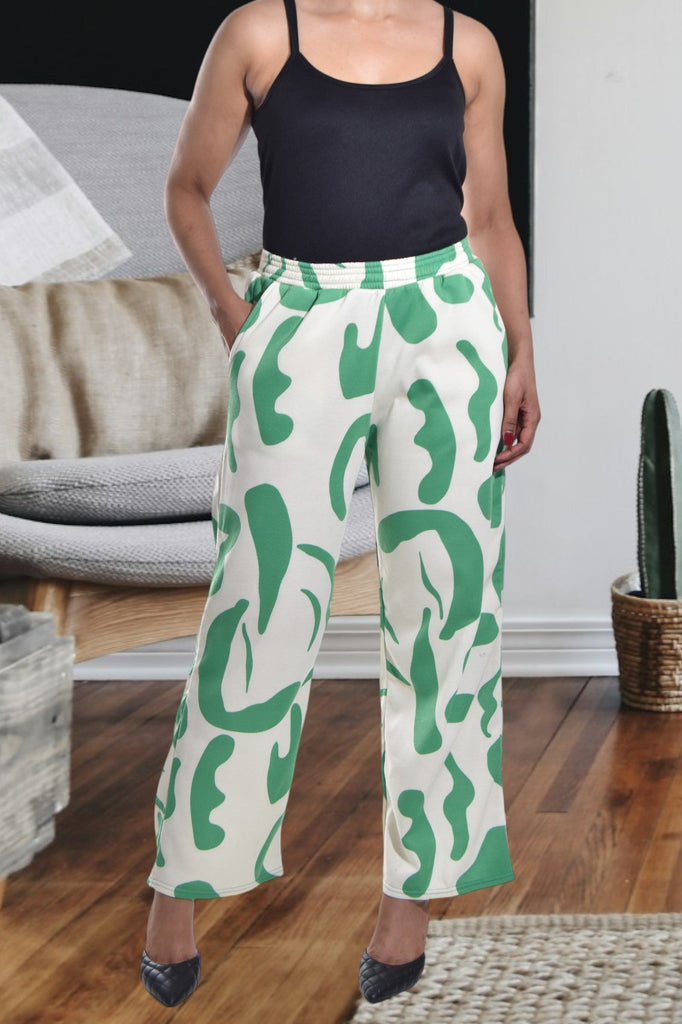 Green Swirl Print Pocket Pants - StylePhase SA