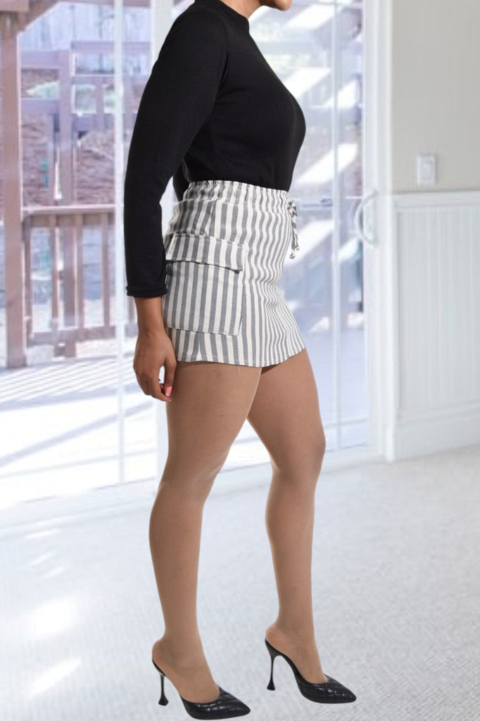 Grey And Cream Mini Skirt - StylePhase SA