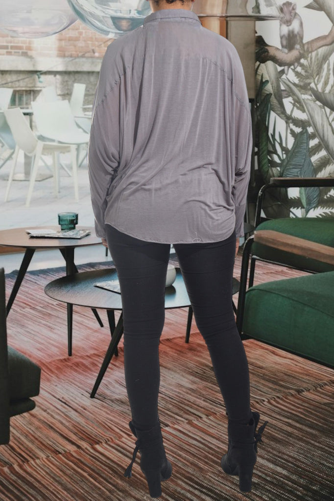 Grey Flair Button Front Top - StylePhase SA