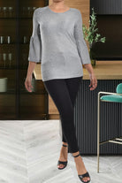 Grey Flare Sleeve Top - StylePhase SA