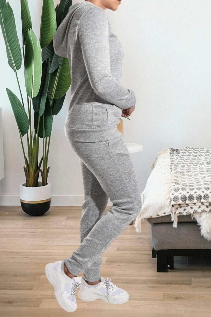 Grey Fleece Tracksuit Set - StylePhase SA