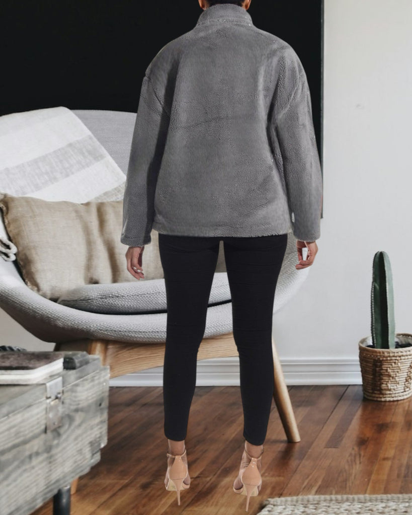 Grey Fleece Zip Jacket - StylePhase SA