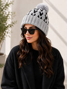 Grey Fluffy Faux Fur Pom Pom Beanie - StylePhase SA