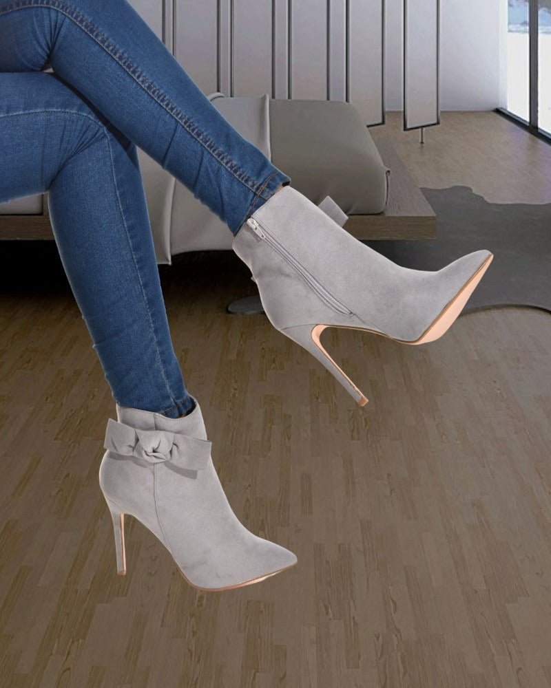 Grey Jesse Heel Ankle Boots - StylePhase SA