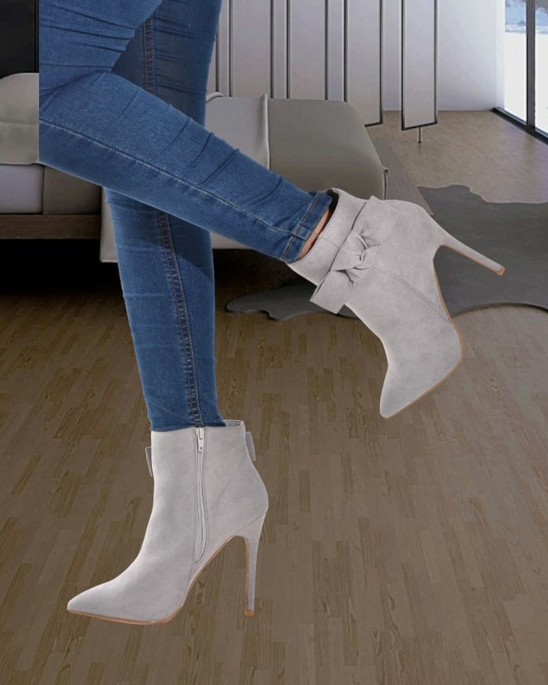 Grey Jesse Heel Ankle Boots - StylePhase SA