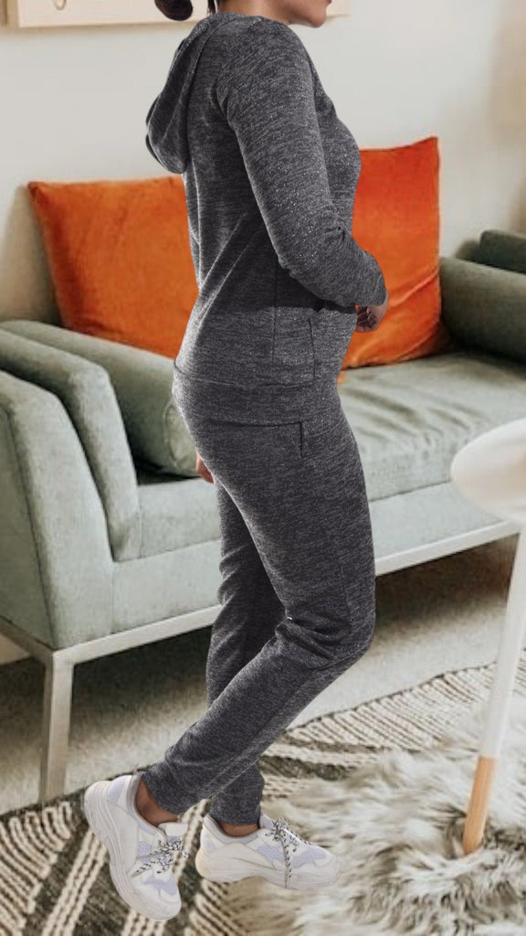 Grey Kangaroo Pocket Tracksuit Set - StylePhase SA