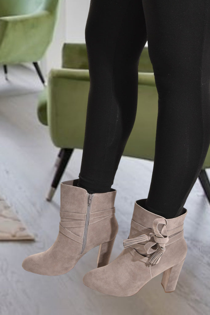 Grey Landry Heel Boots - StylePhase SA