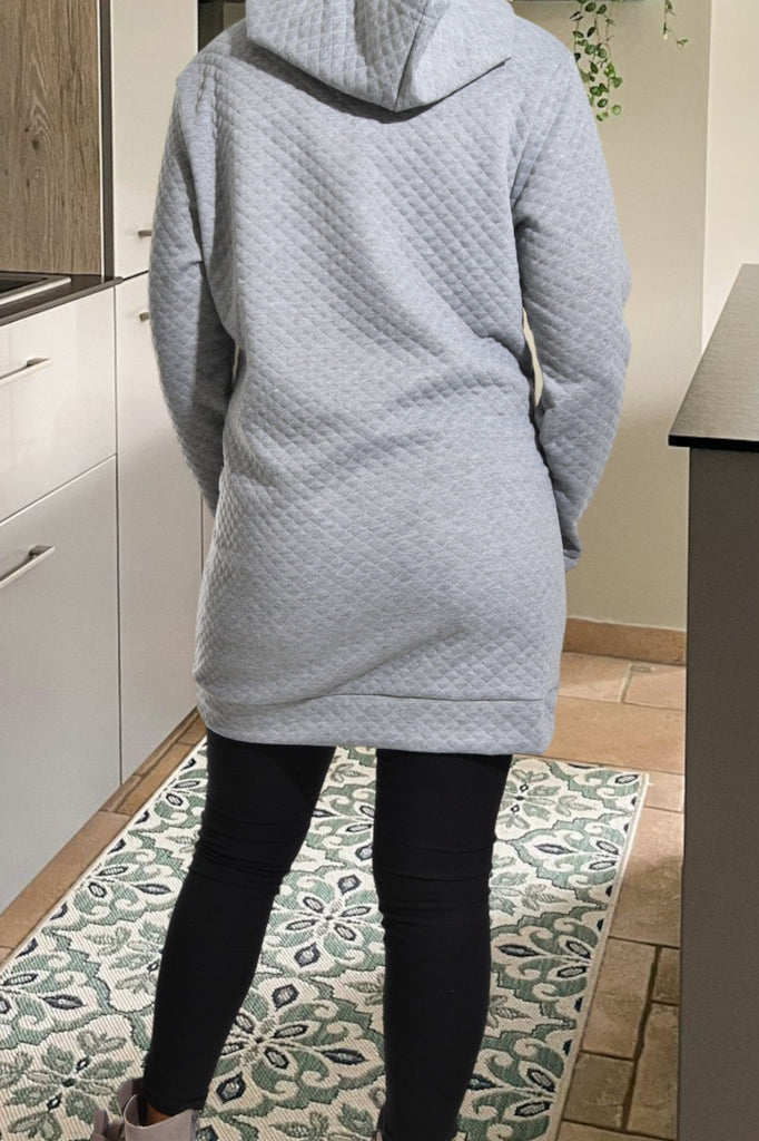 Grey Patterened Hoody Dress - StylePhase SA