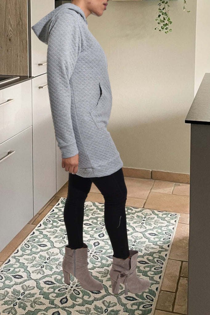 Grey Patterened Hoody Dress - StylePhase SA