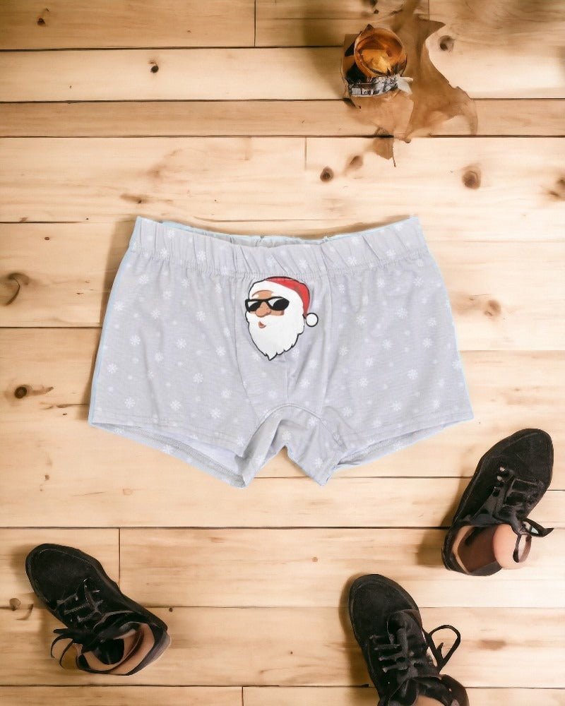 Grey Santa Print Boxer Shorts - StylePhase SA