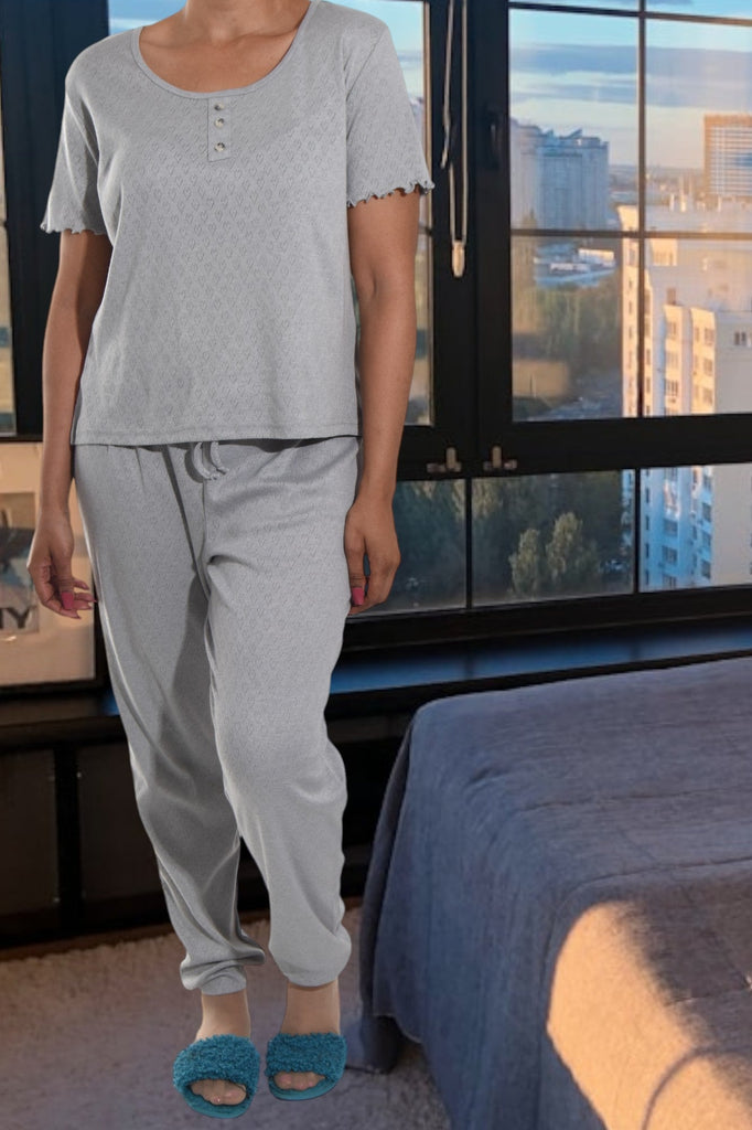 Grey Short Sleeve Pj Set - StylePhase SA