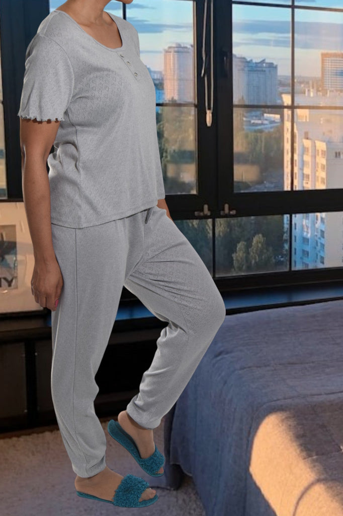 Grey Short Sleeve Pj Set - StylePhase SA