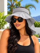 Grey wide brim sun visor front view