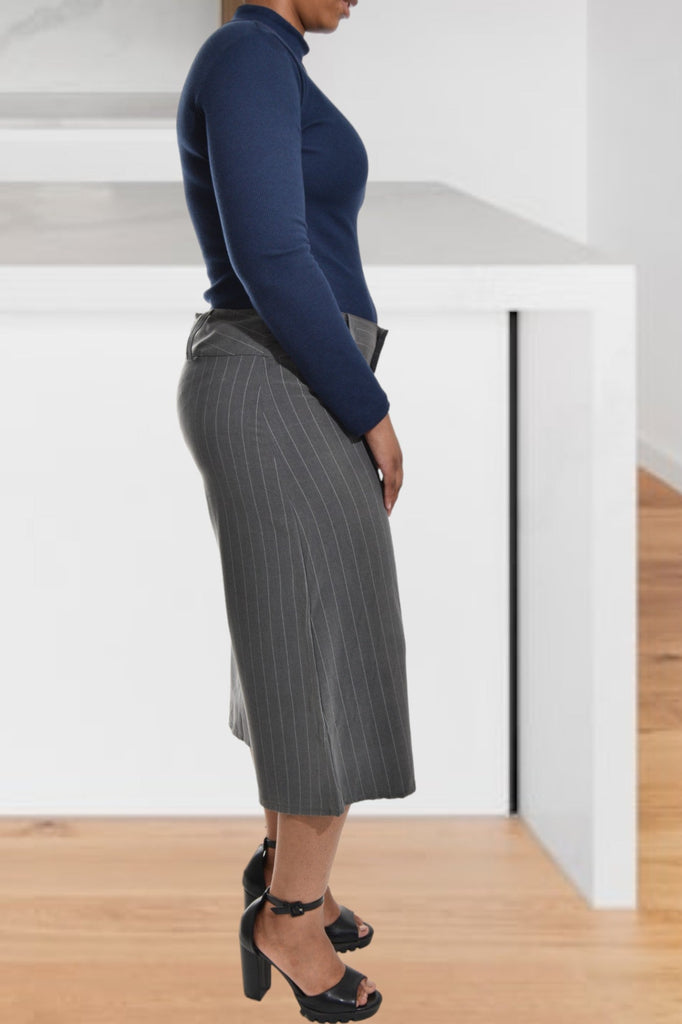 Grey Wide Leg Capri Pants - StylePhase SA