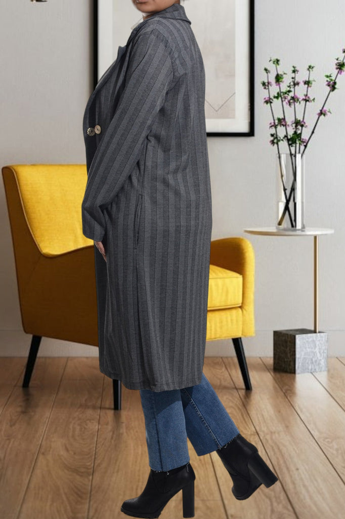 Herringbone Printed Long Coat - StylePhase SA