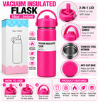 Hot pink 540ml insulated flask with box