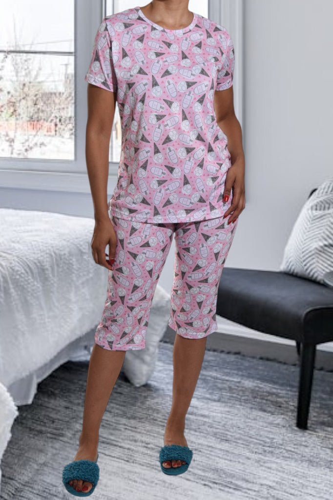 Ice Cream Printed 3/4 Pj Set - StylePhase SA