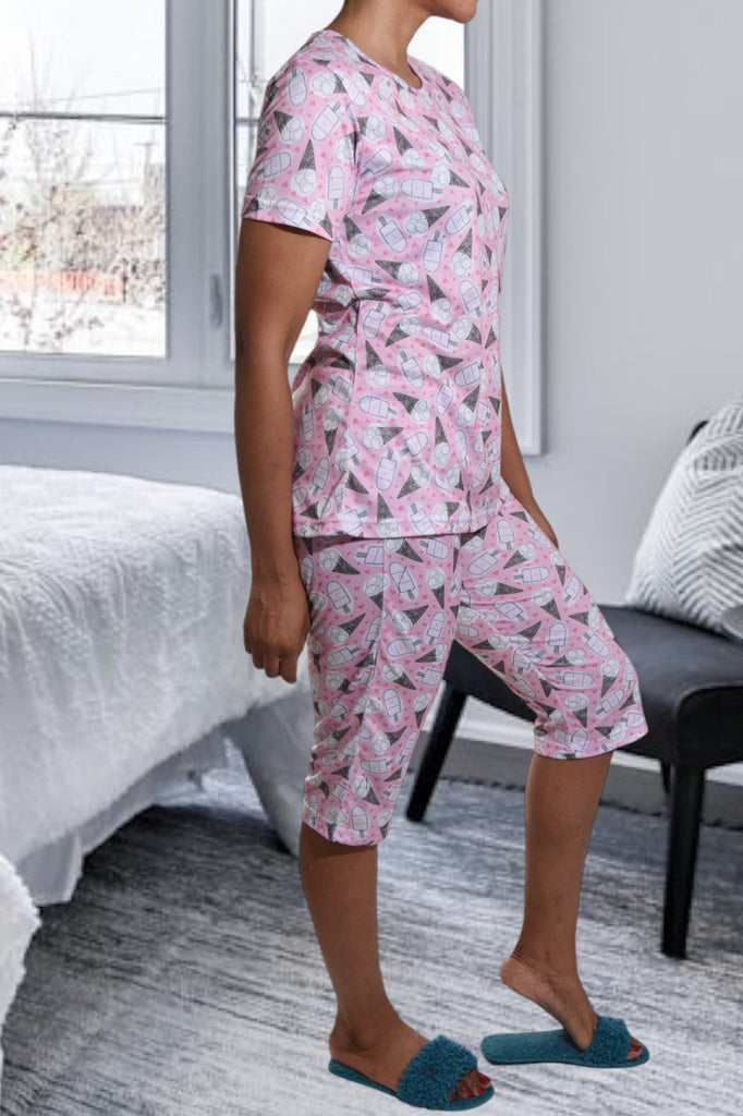 Ice Cream Printed 3/4 Pj Set - StylePhase SA