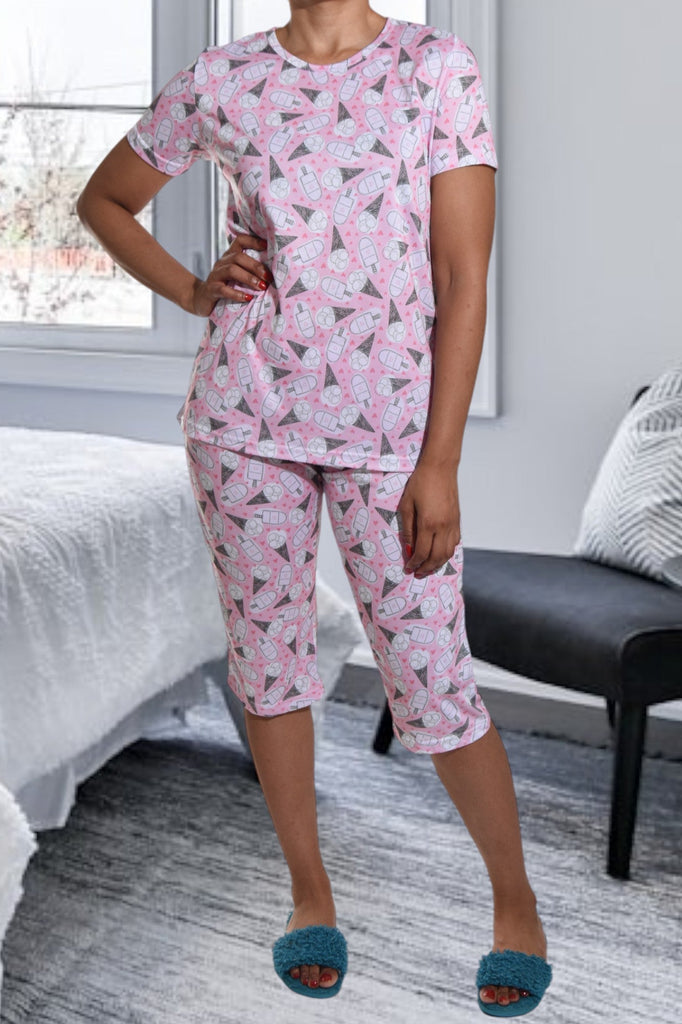 Ice Cream Printed 3/4 Pj Set - StylePhase SA