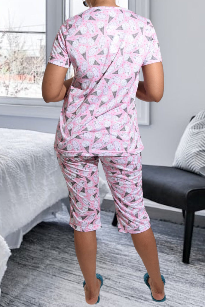 Ice Cream Printed 3/4 Pj Set - StylePhase SA