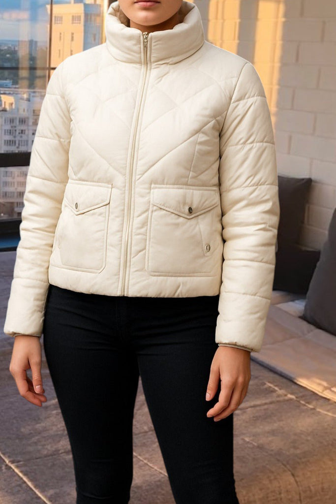 Ivory Puffer Jacket - StylePhase SA