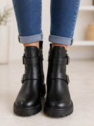 Kids Black Double Buckle Zip Ankle Boots - StylePhase SA
