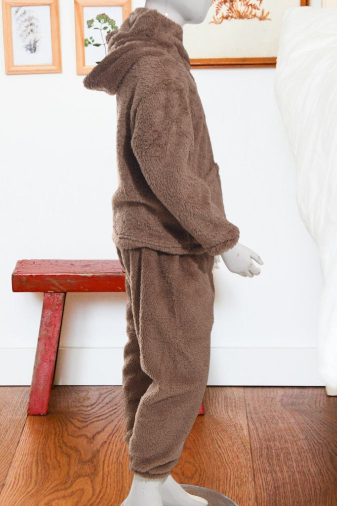 Kids Brown Plush Two Piece Set - StylePhase SA