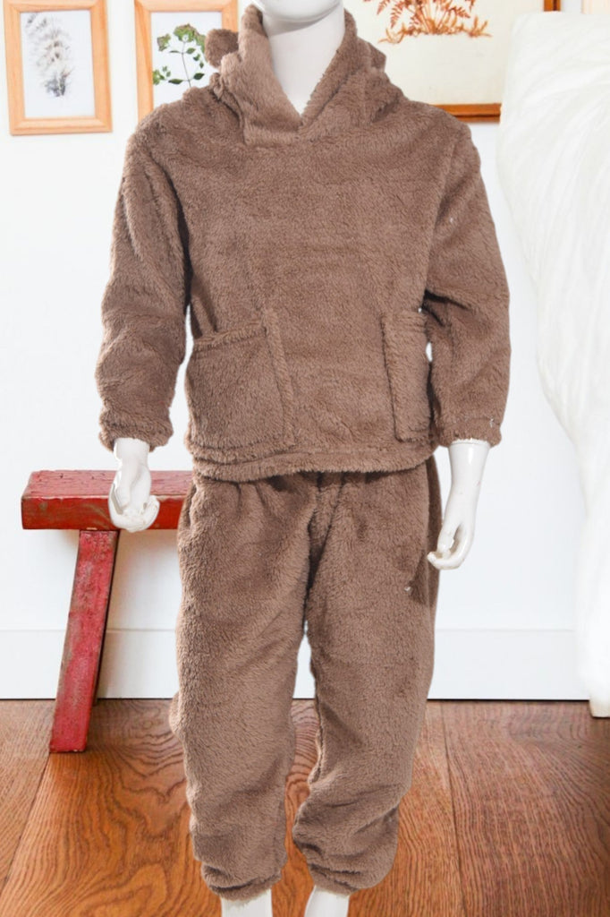 Kids Brown Plush Two Piece Set - StylePhase SA
