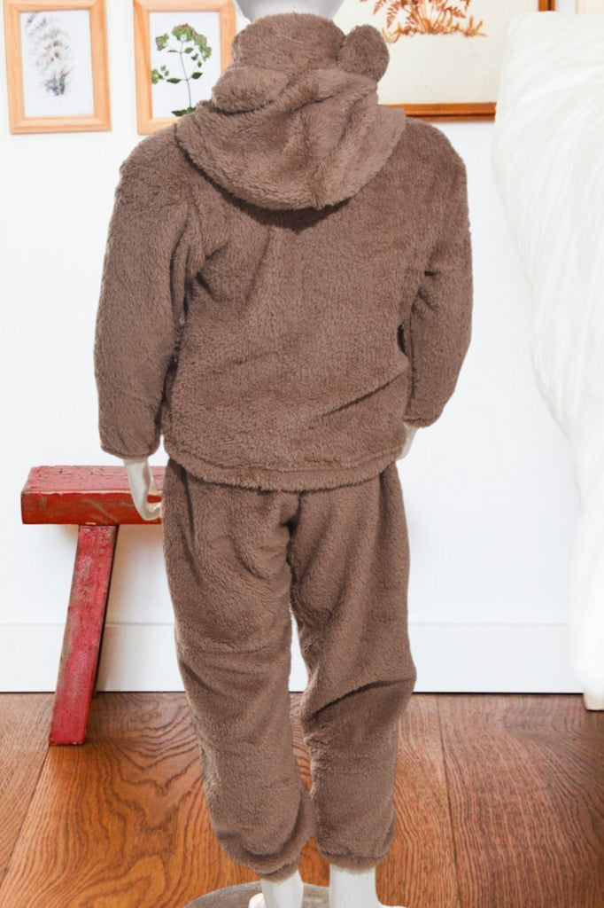 Kids Brown Plush Two Piece Set - StylePhase SA