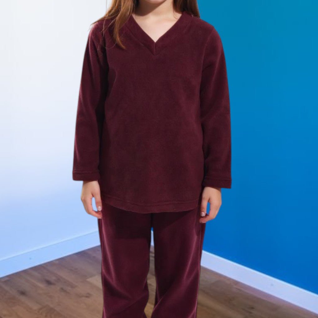 Kids Burgundy Fleece Pyjama Set - StylePhase SA