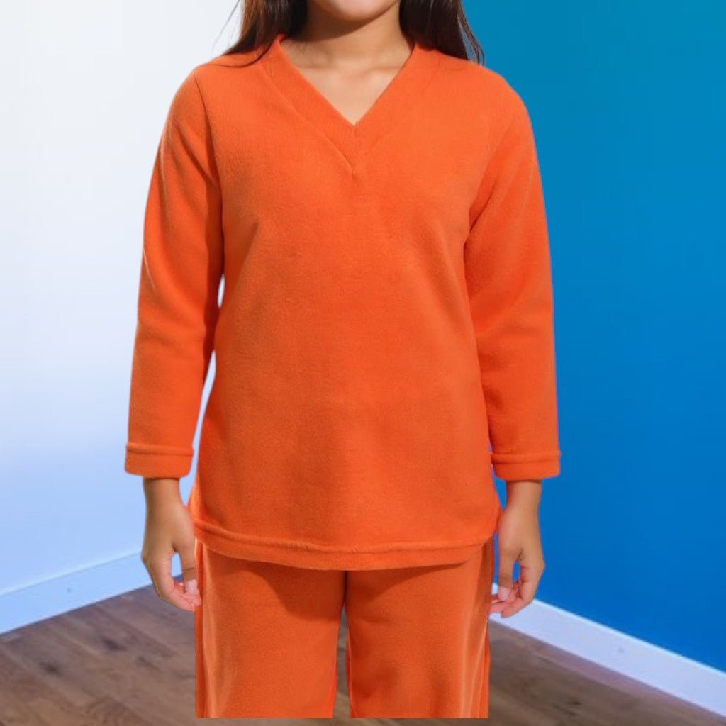 Kids Burnt Orange Fleece Pyjama Set - StylePhase SA