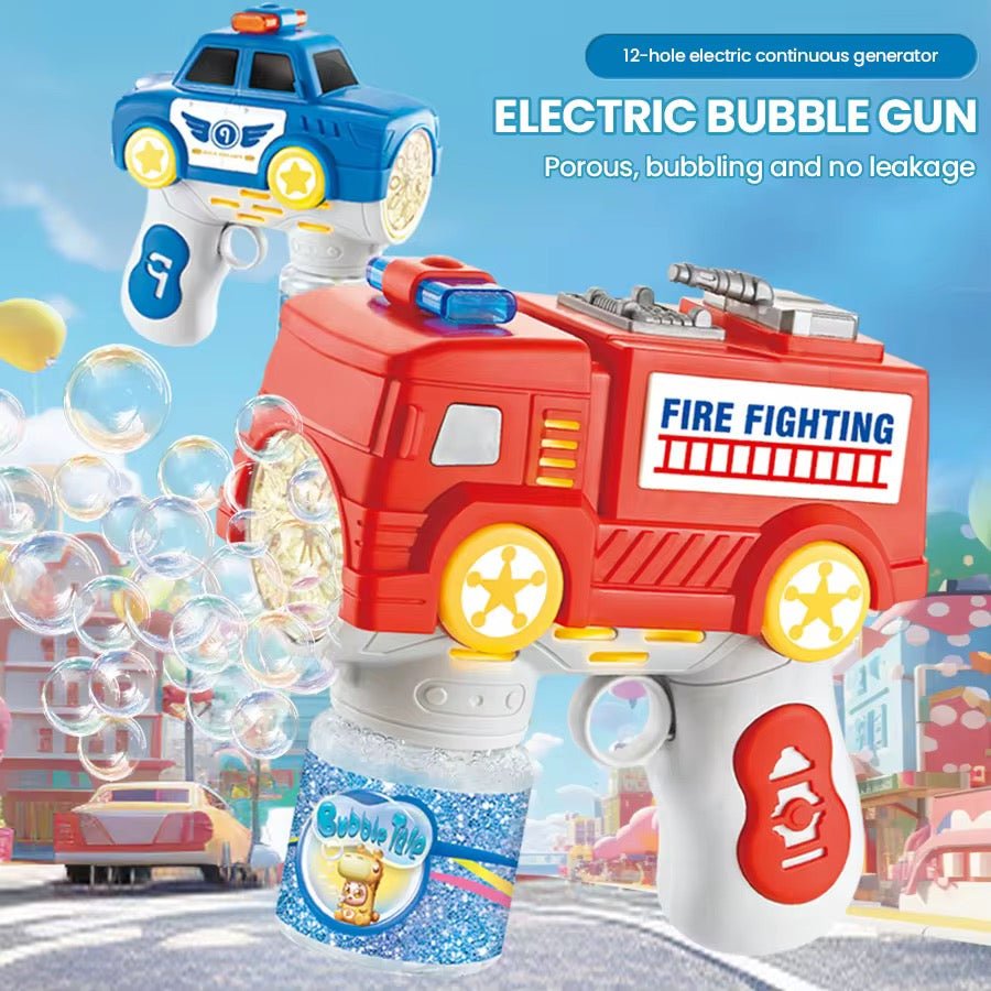 Kids Electric Bubble Gun Toy - Police/Firetruck - Home Phase