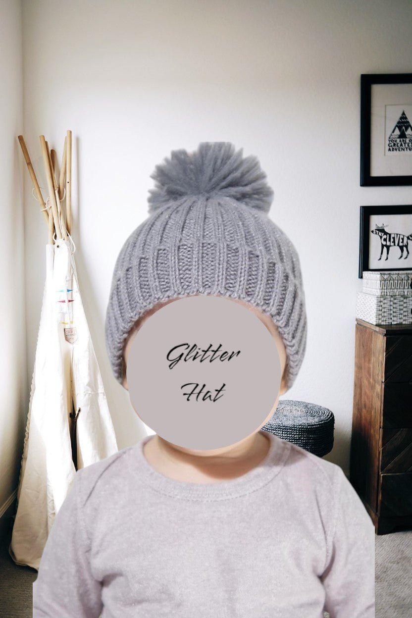 Kids Grey Pom Beanie - Main Image