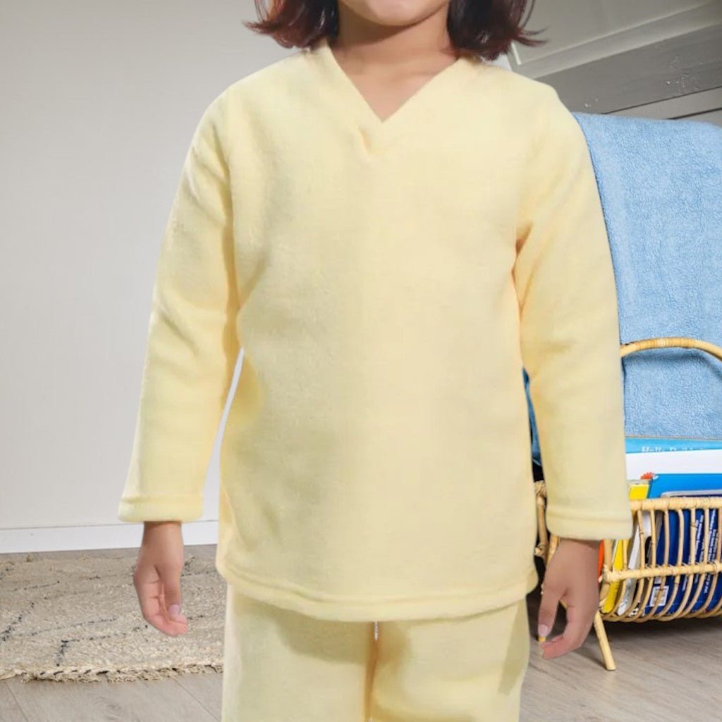 Kids Yellow Fleece Pyjama Set - StylePhase SA