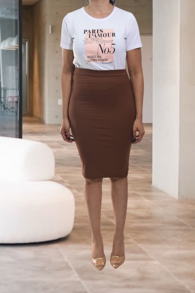Ladie Brown Knit Skirt - StylePhase SA