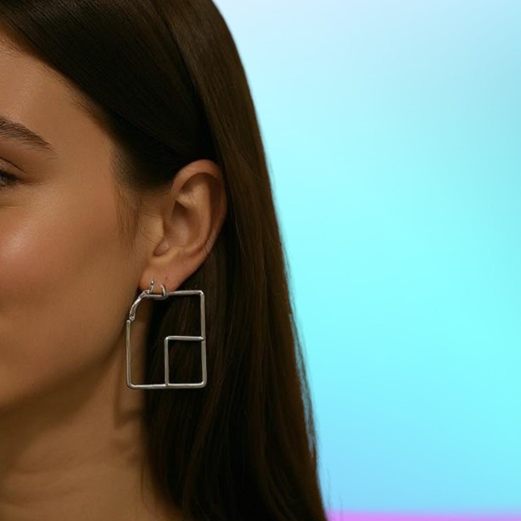 Ladies 3D Square Earrings - StylePhase SA