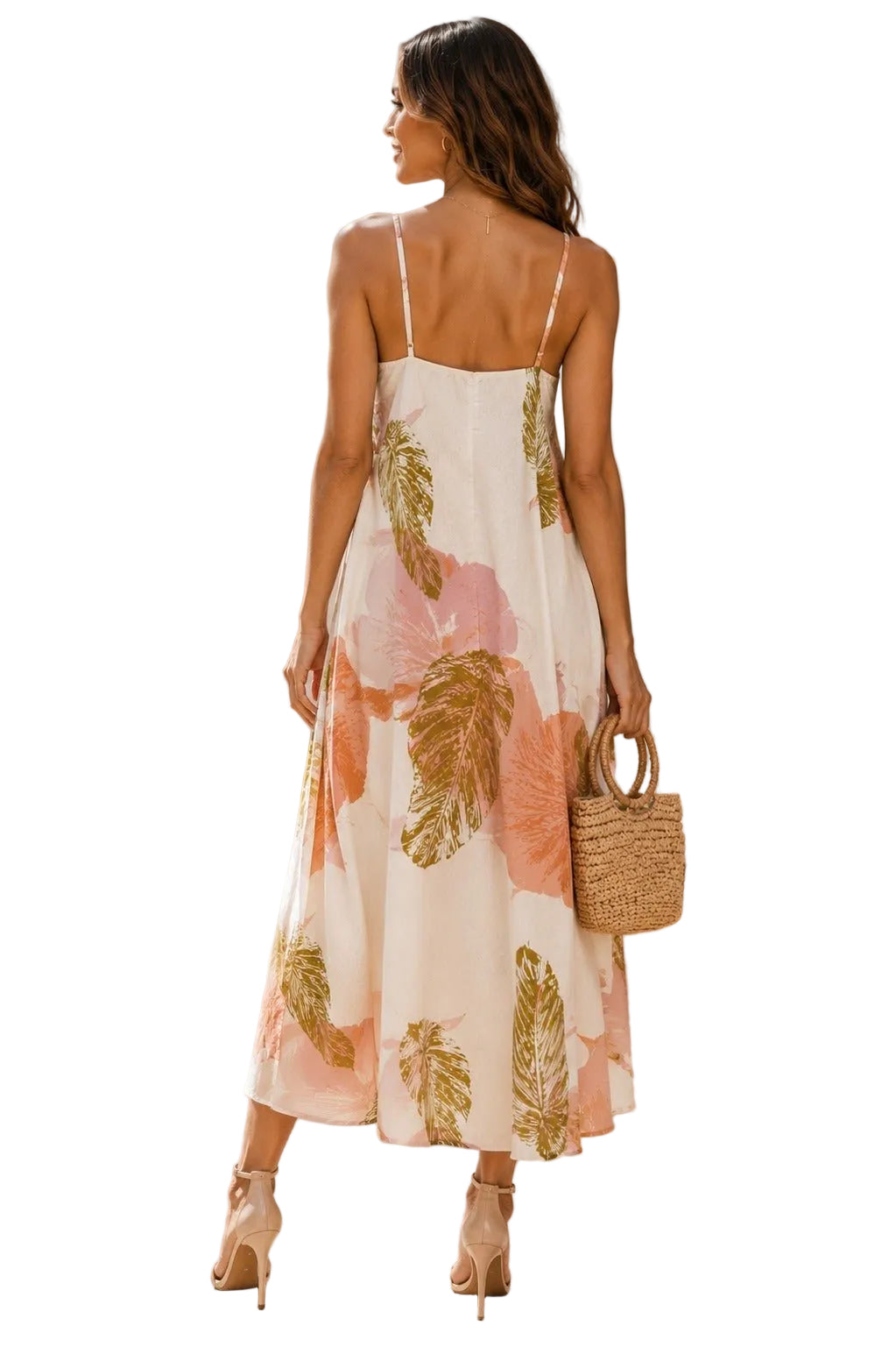 Ladies A Line Linen Dress-Big Leaf - StylePhase SA