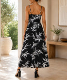 Ladies A Line Linen Dress- Stem Print - StylePhase SA