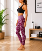 Ladies Activewear Tights-Maroon Shaded - StylePhase SA
