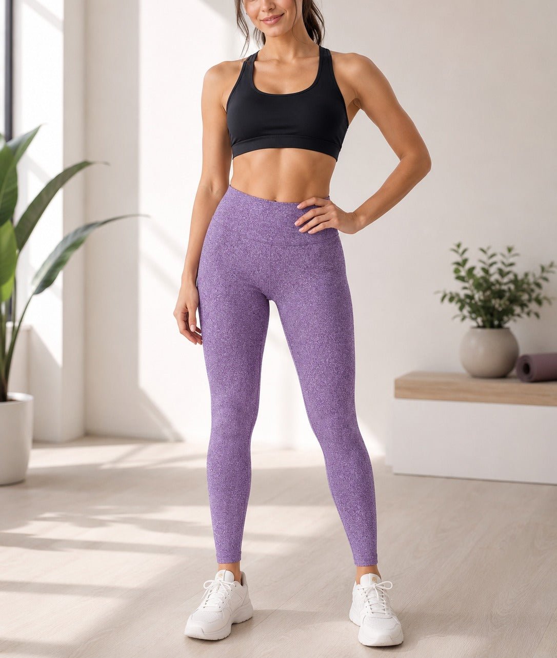 Ladies Activewear Tights-Purple Shaded - StylePhase SA