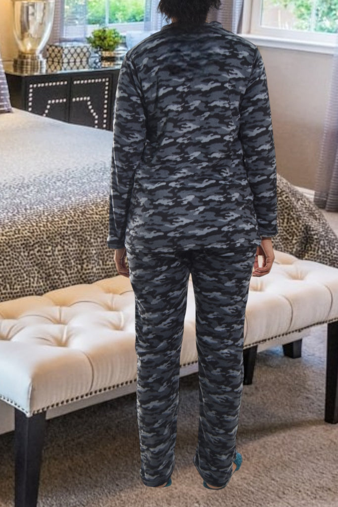 Ladies Army Grey Polar Fleece Pyjama Set - StylePhase SA