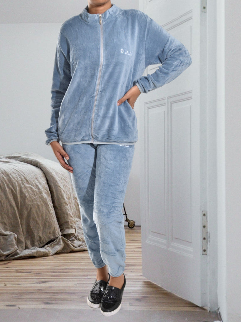 Ladies Baby Blue Fluffy Tracksuit - StylePhase SA