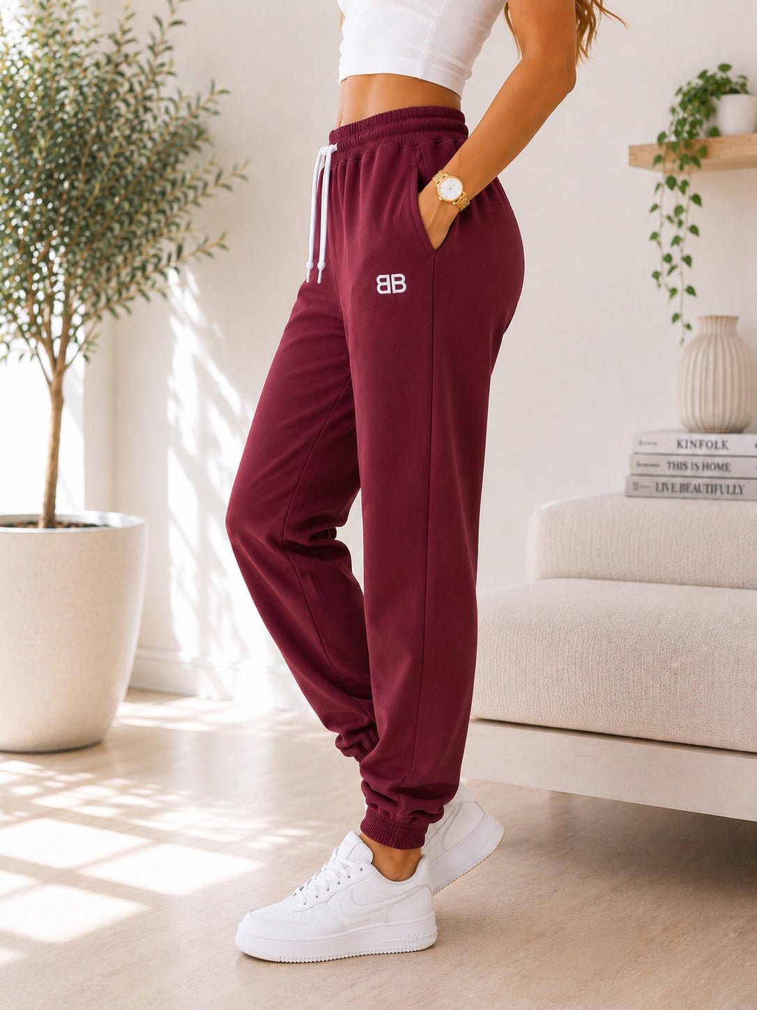 Ladies BB Red Cuff Track Pants - StylePhase SA