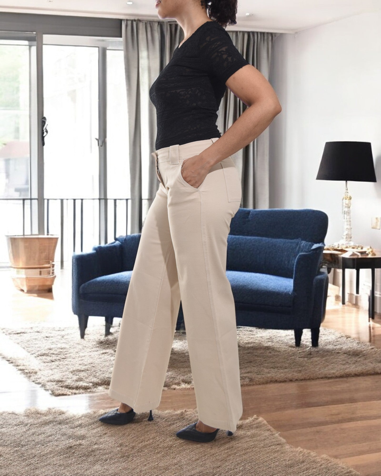 Ladies Beige Bootleg Jeans - StylePhase SA