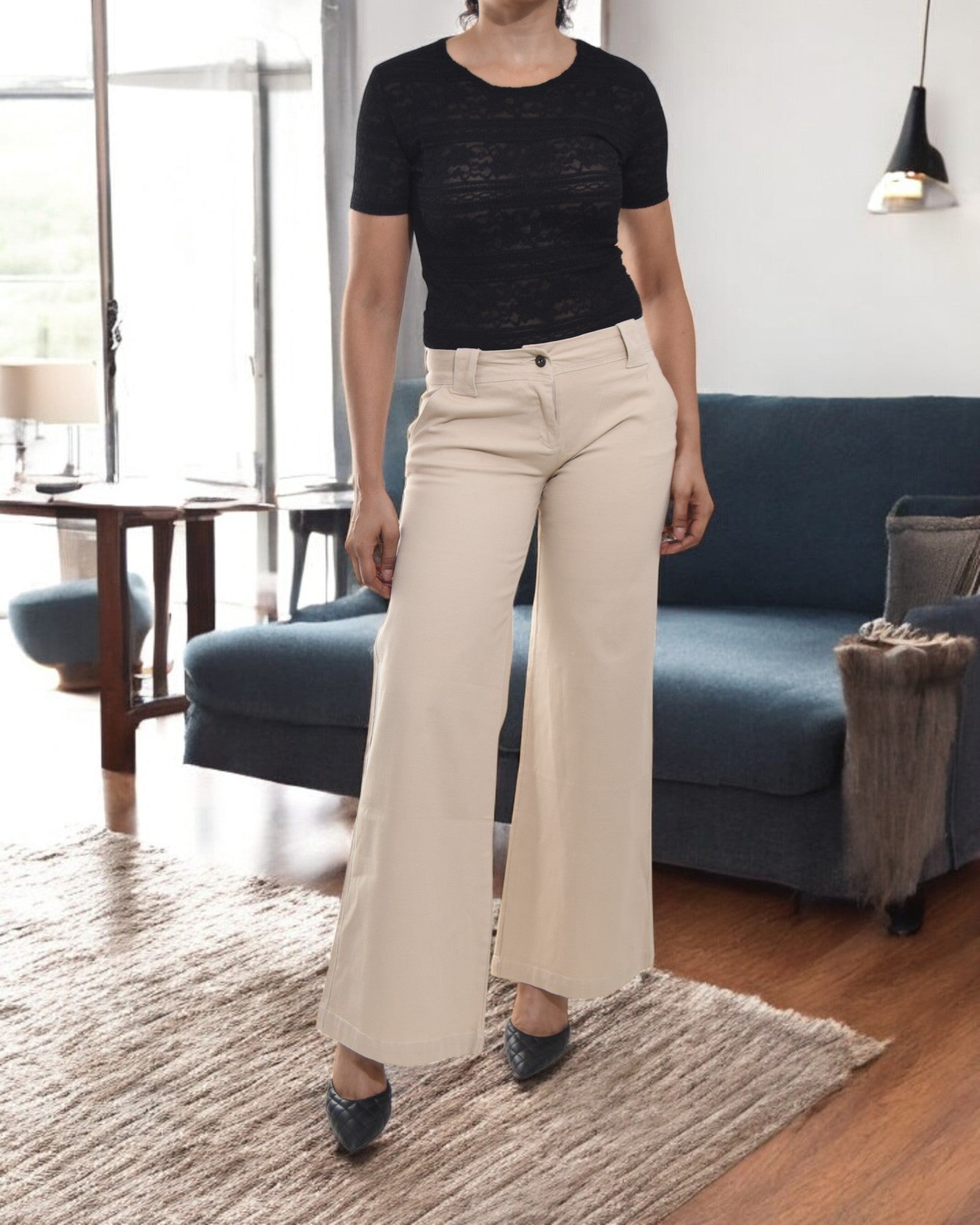 Ladies Beige Bootleg Jeans - StylePhase SA