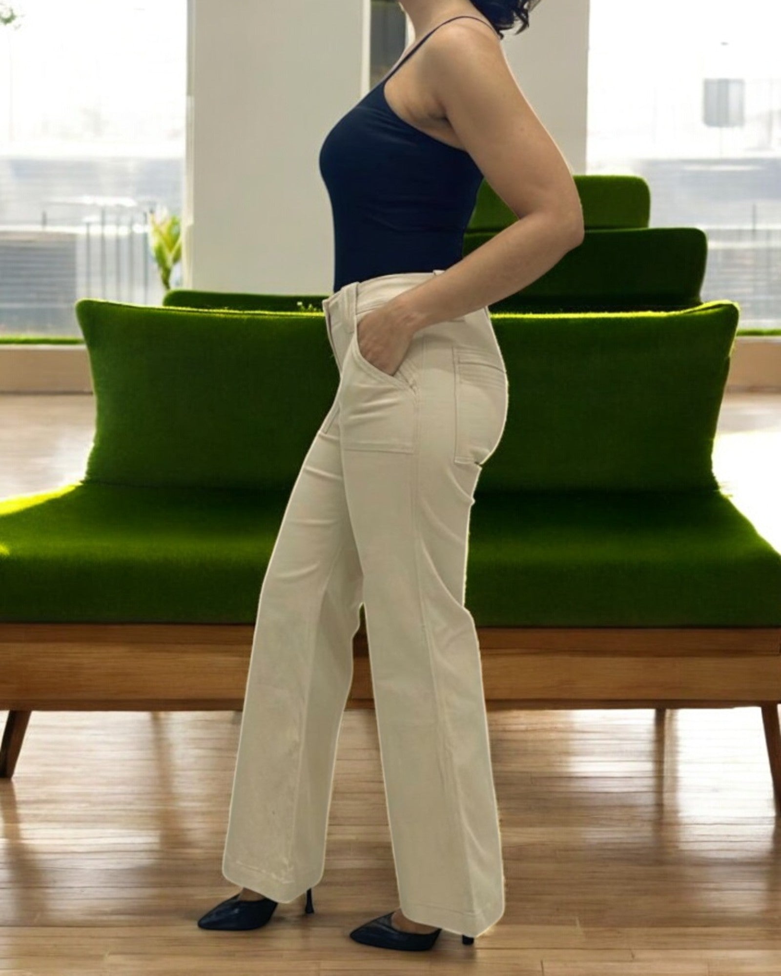 Ladies Beige Bootleg Jeans - StylePhase SA