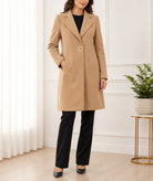 Ladies Beige Button Press Lined Coat - StylePhase SA