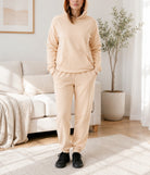 Ladies Beige Cuffed Knit Tracksuit Set - StylePhase SA