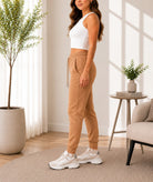 Ladies Beige Drawstring joggers - StylePhase SA